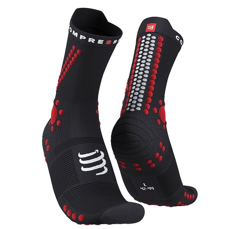PRO RACING SOCKS V4.0 TRAIL BLACK/RED 45-47