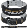 BELT 4" LEATHER BLACK GOLD -L
