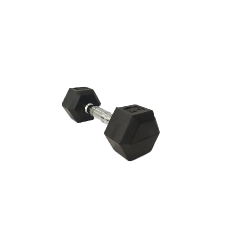 Hexagonal Rubber Dumbbell 17.5kg set Pro-Fit