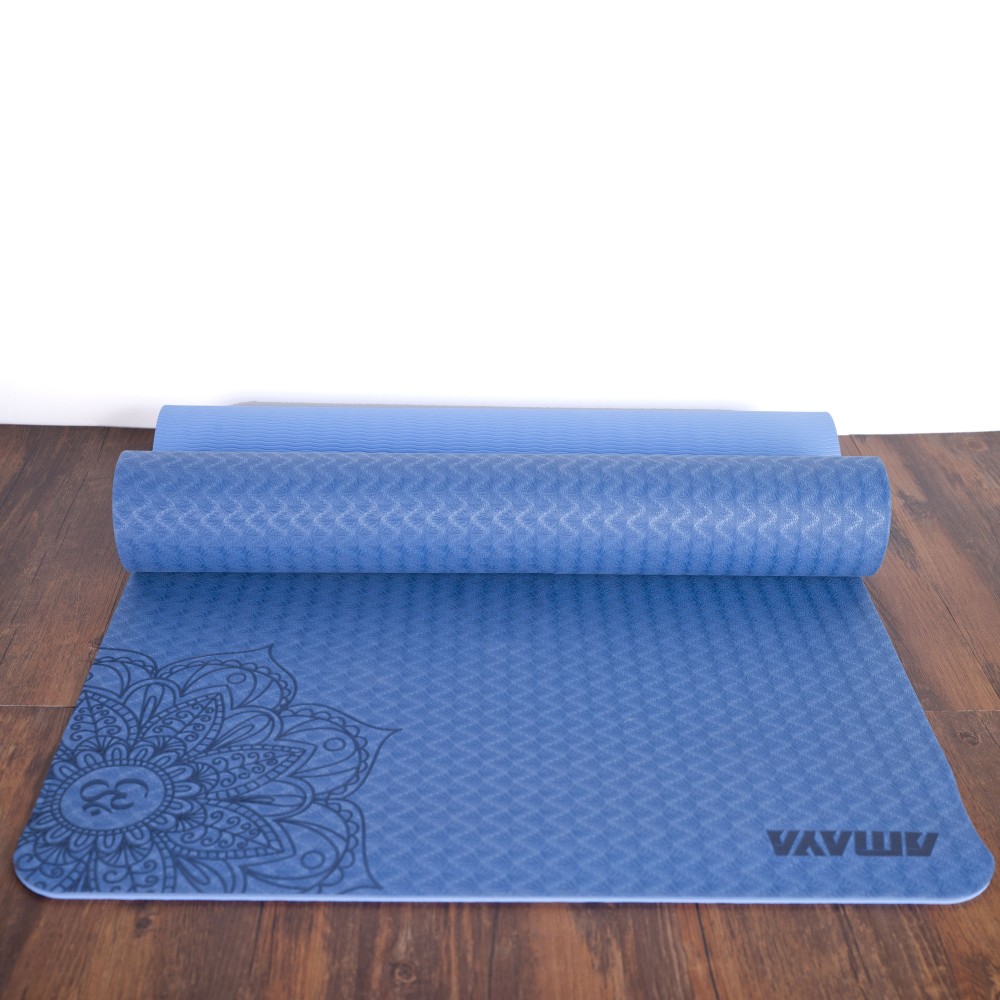 TWO-TONE T.P.E. YOGA MAT DARK BLUE