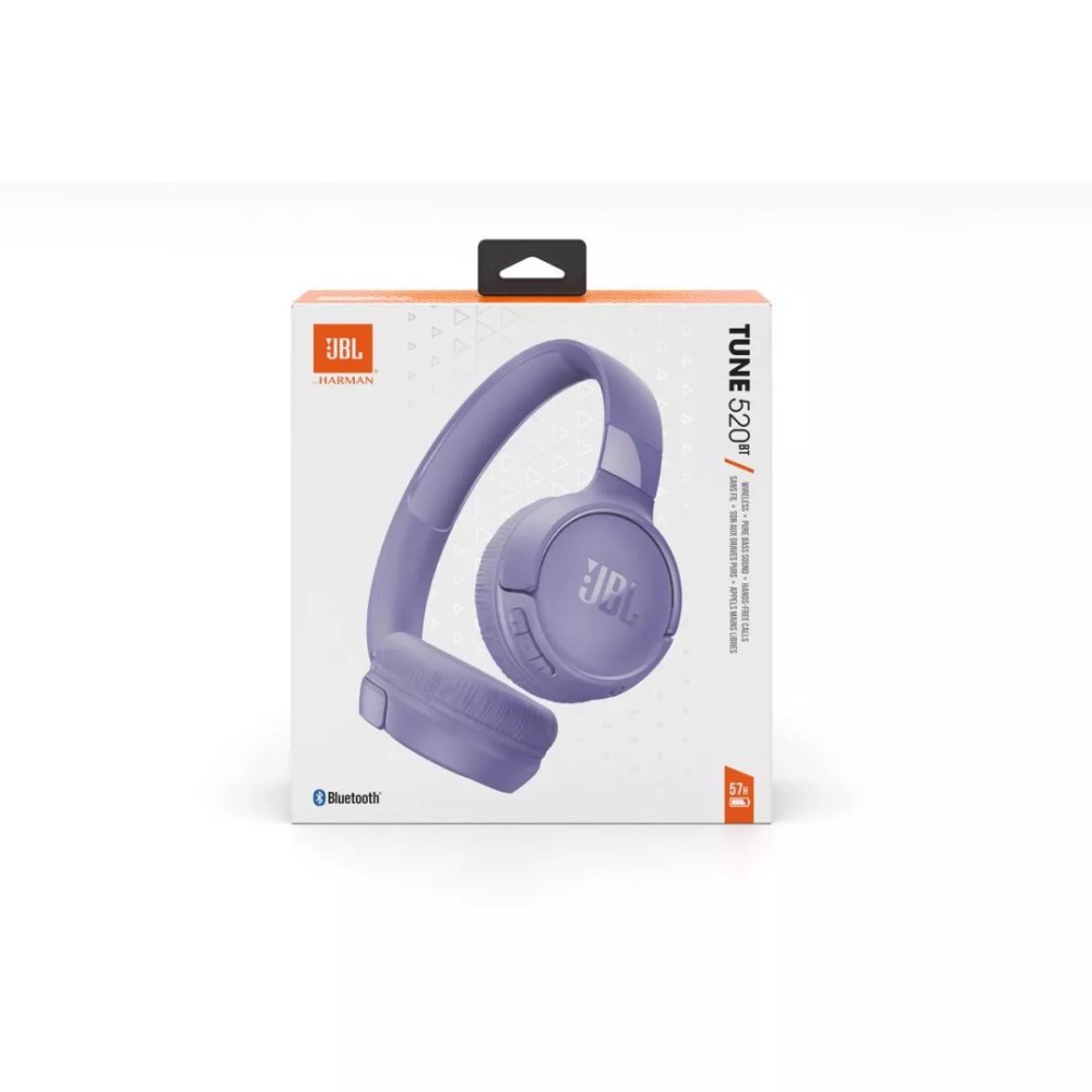 JBL Tune 520BT, On-Ear Bluetooth Headphones, Multipoint, APP, (Purple)