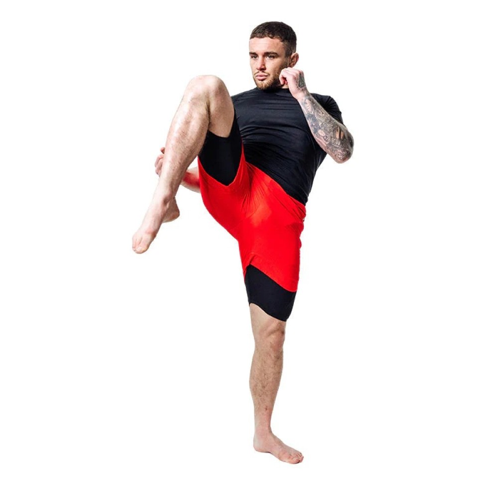 MMA SHORTS T16 RED/BLACK-M
