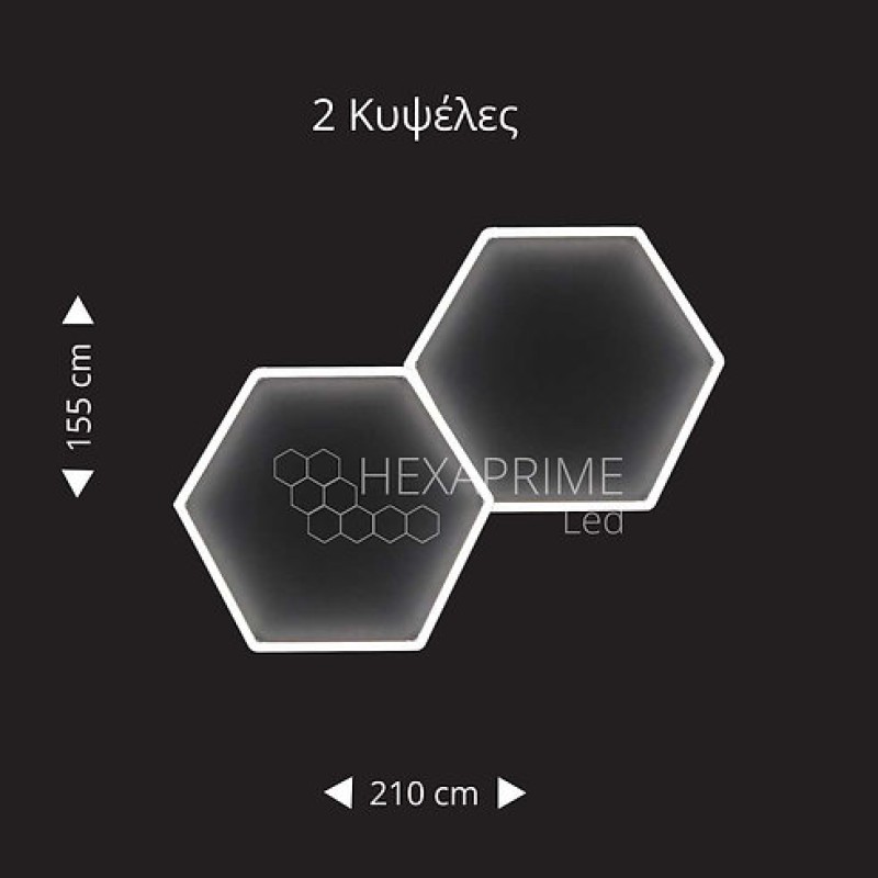 Φώτα Hexaprime LED με 2 Κυψέλες Εξάγωνες
