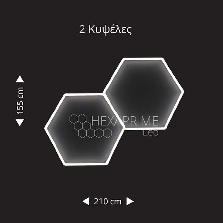 Φώτα Hexaprime LED με 2 Κυψέλες Εξάγωνες