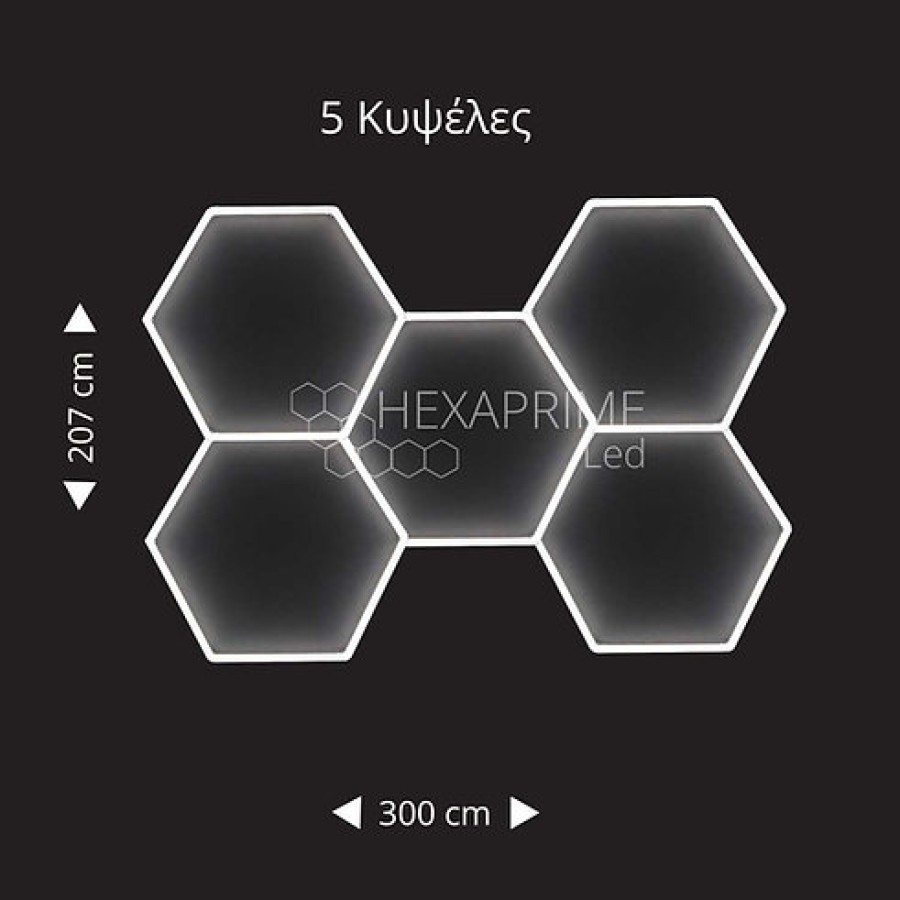 Φωτιστικό Hexaprime LED 5 Κυψελών