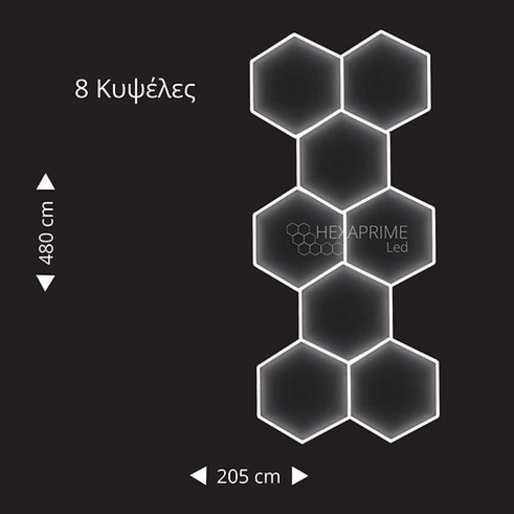 Minimal Φωτιστικό Hexaprime LED 9 Κυψελών 5 σειρών