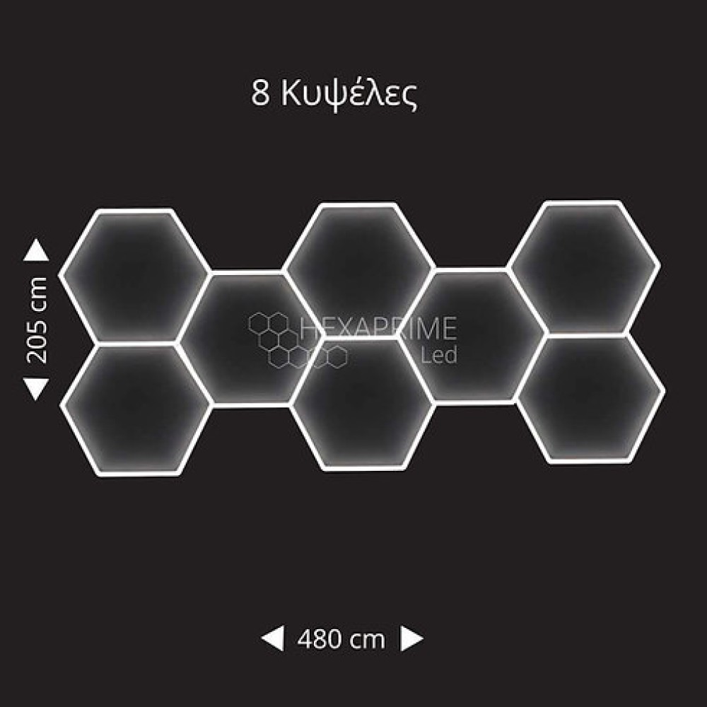 Minimal Φωτιστικό Hexaprime LED 9 Κυψελών 5 σειρών