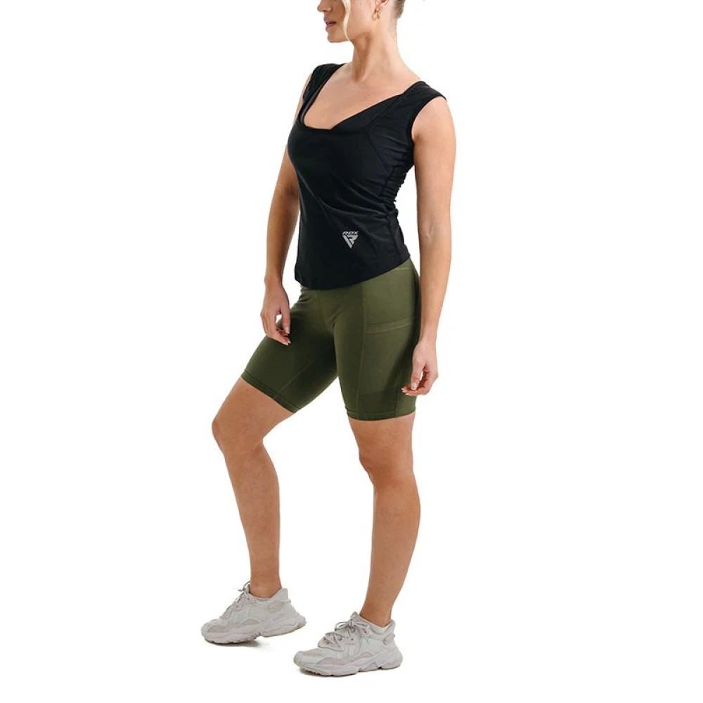 SWEAT WOMEN'S SHORTS W1 ARMY GREEN-S