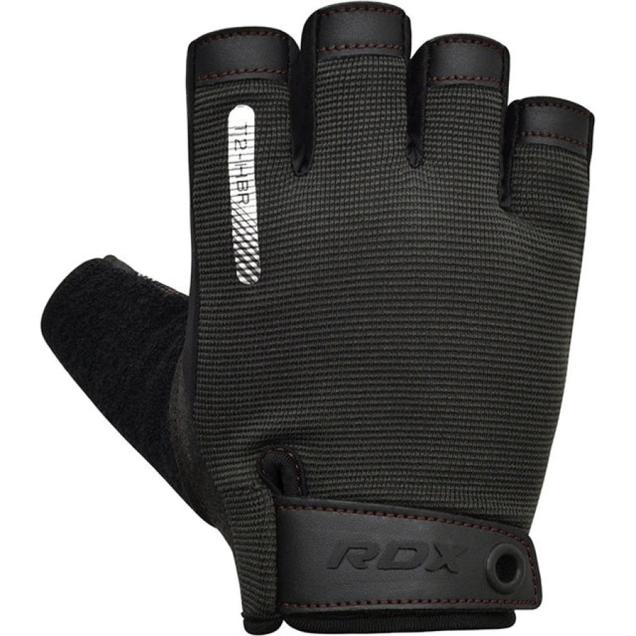 GYM TRAINING GLOVES T2 HALF BROWN-L