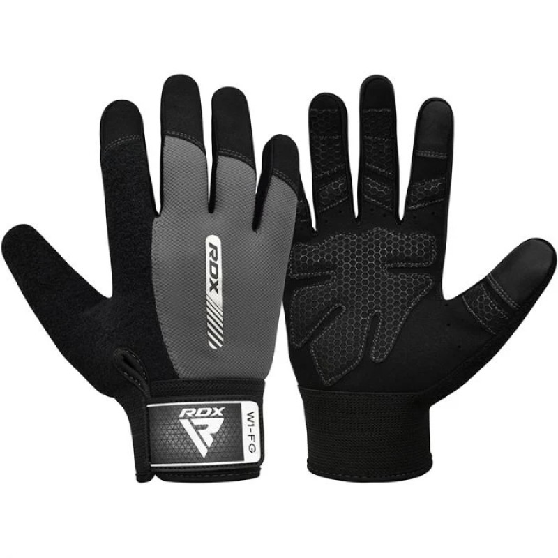GYM WEIGHT LIFTING GLOVES W1 FULL GRAY -M