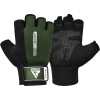 GYM WEIGHT LIFTING GLOVES W1 HALF ARMY GREEN-M