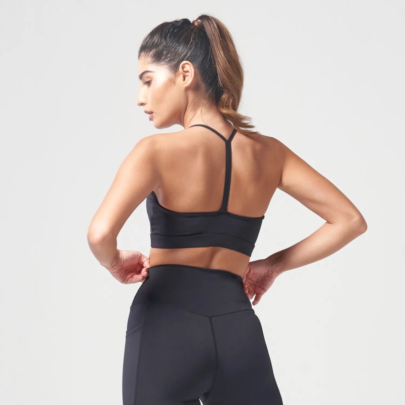 ESSENTIAL LOW IMPACT BRA – BLACK