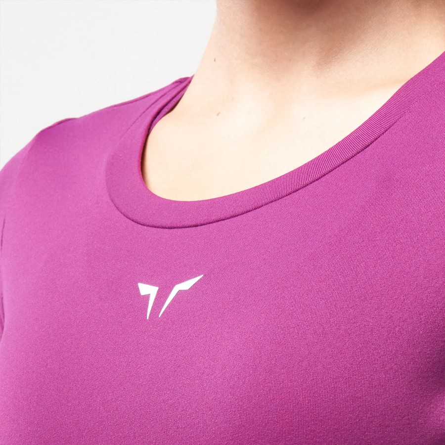 ESSENTIAL LONG SLEEVE CROP TOP – DARK PURPLE