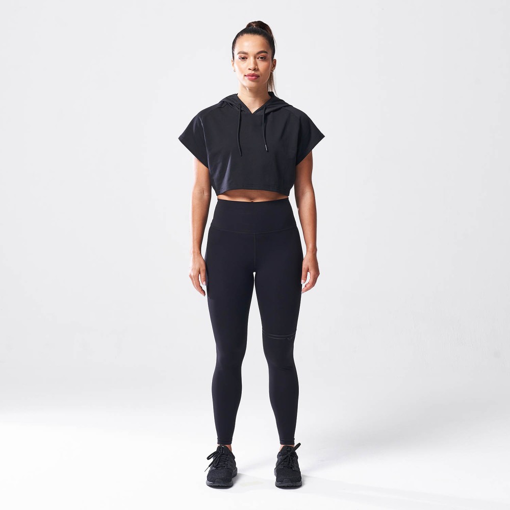 LAB360º VENTED CROP HOODIE – BLACK