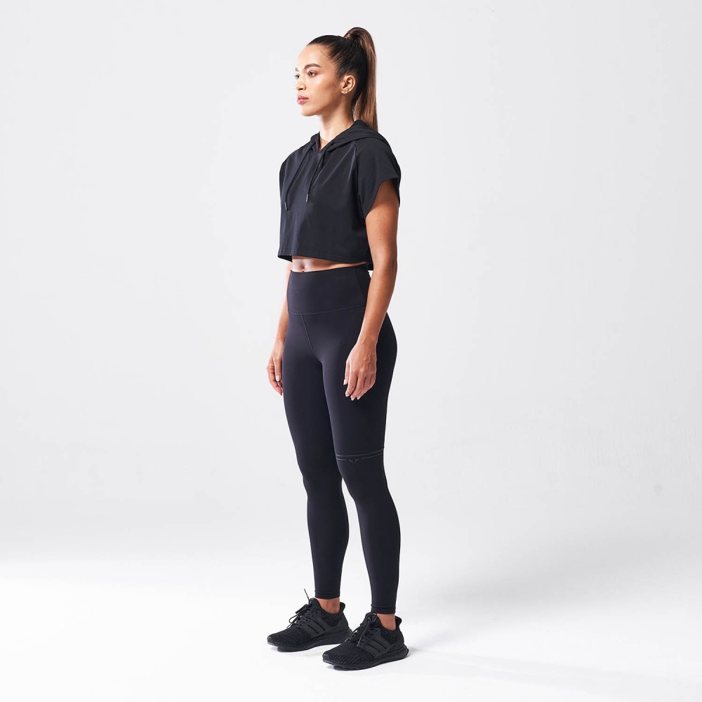 LAB360º VENTED CROP HOODIE – BLACK