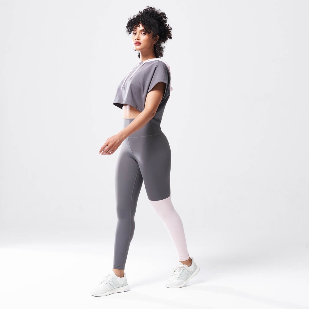 LAB360º VENTED CROP HOODIE – GREY