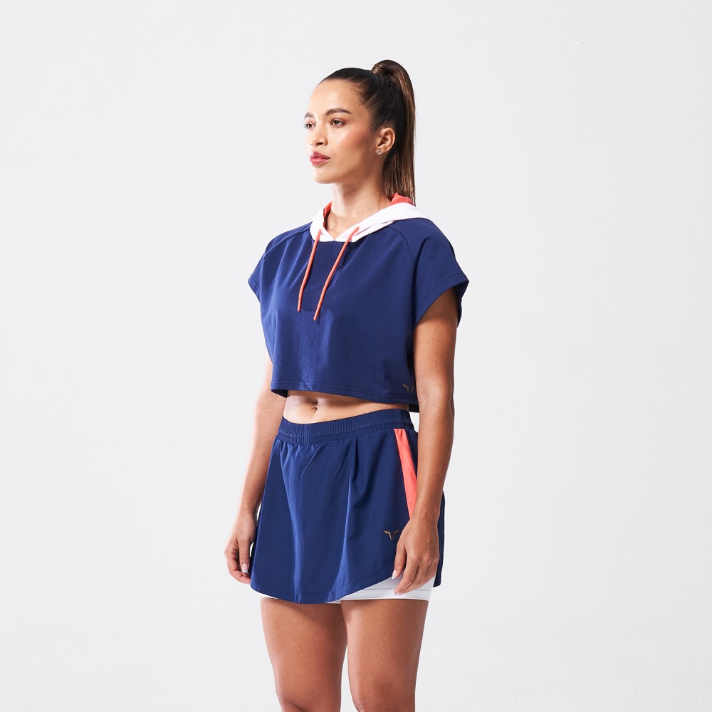 LAB360º VENTED CROP HOODIE – MEDIEVAL BLUE