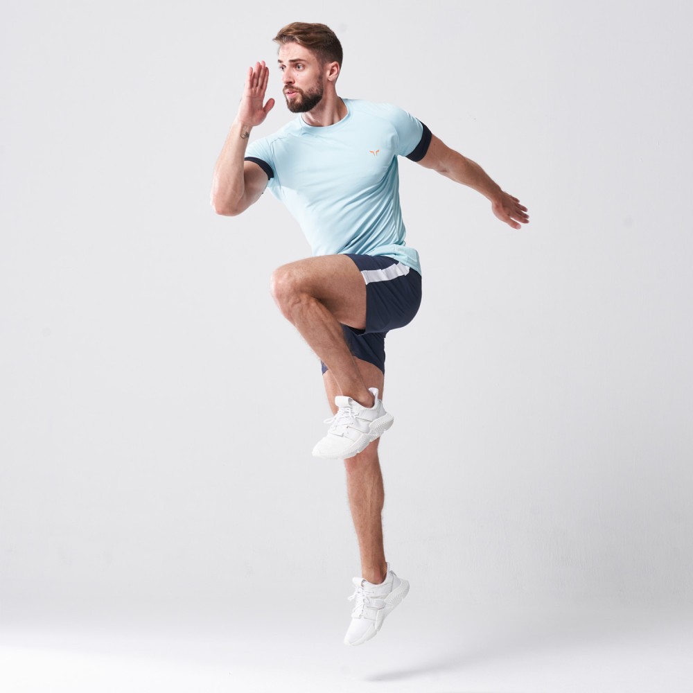 LAB360 RAGLAN PERFORMANCE TEE – CANAL BLUE