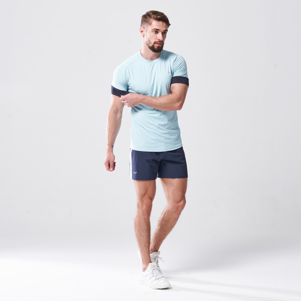 LAB360 RAGLAN PERFORMANCE TEE – CANAL BLUE