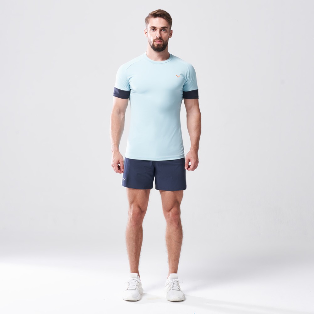 LAB360 RAGLAN PERFORMANCE TEE – CANAL BLUE