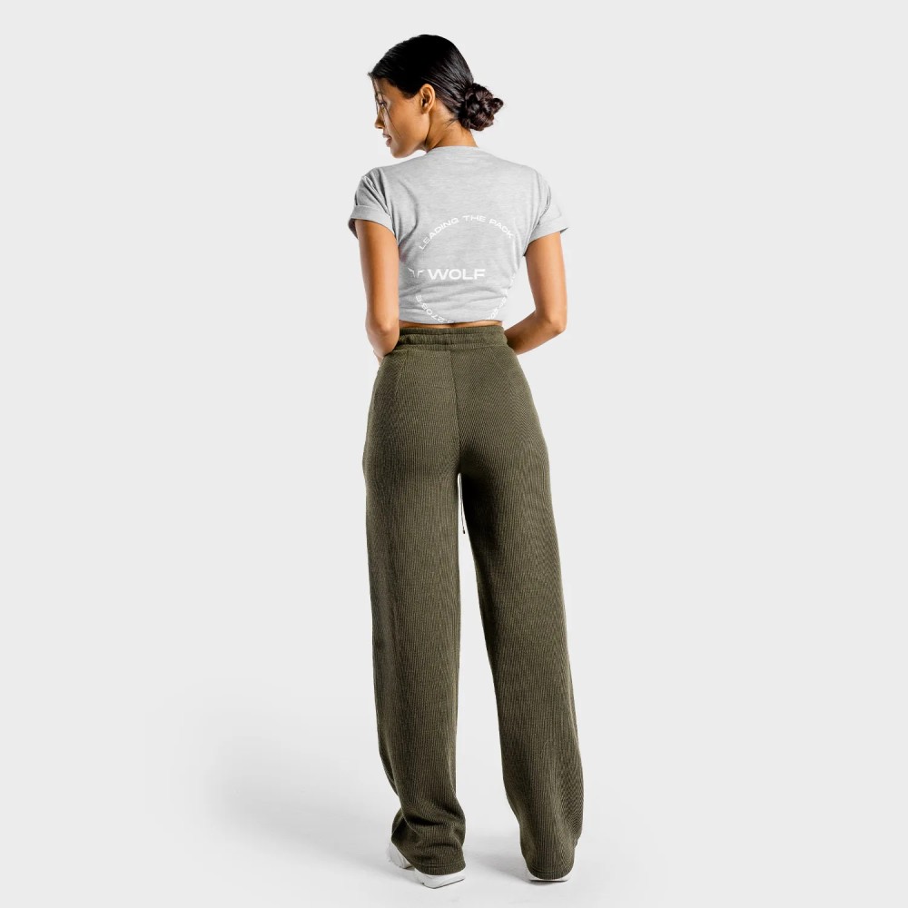LUXE WIDE LEG PANTS – OLIVE