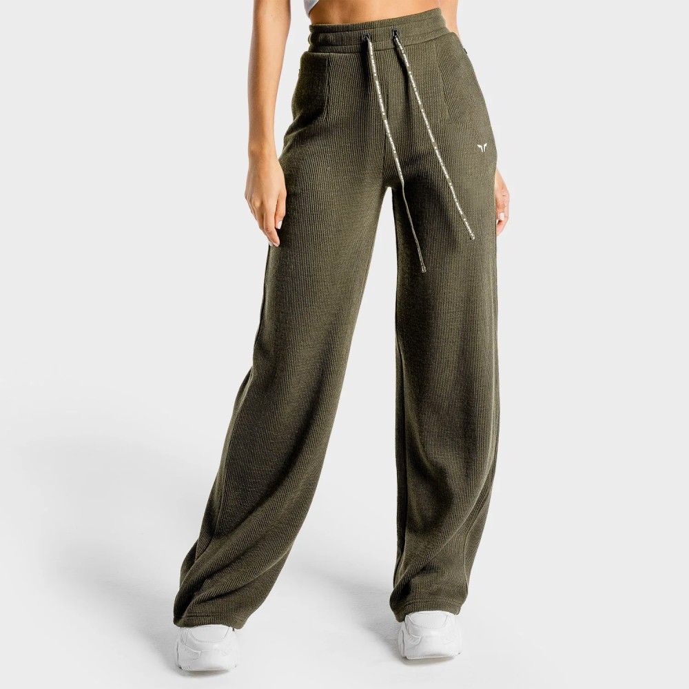 LUXE WIDE LEG PANTS – OLIVE