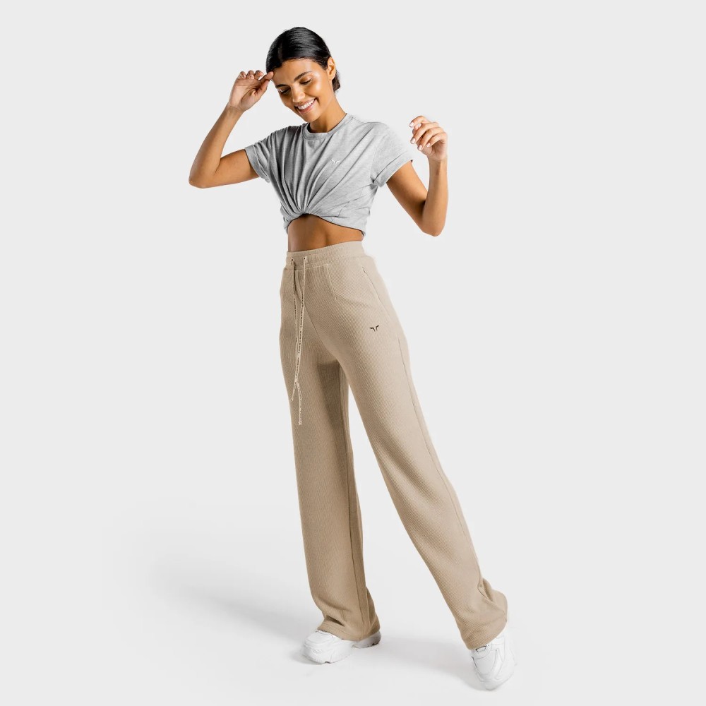 LUXE WIDE LEG PANTS – STONE