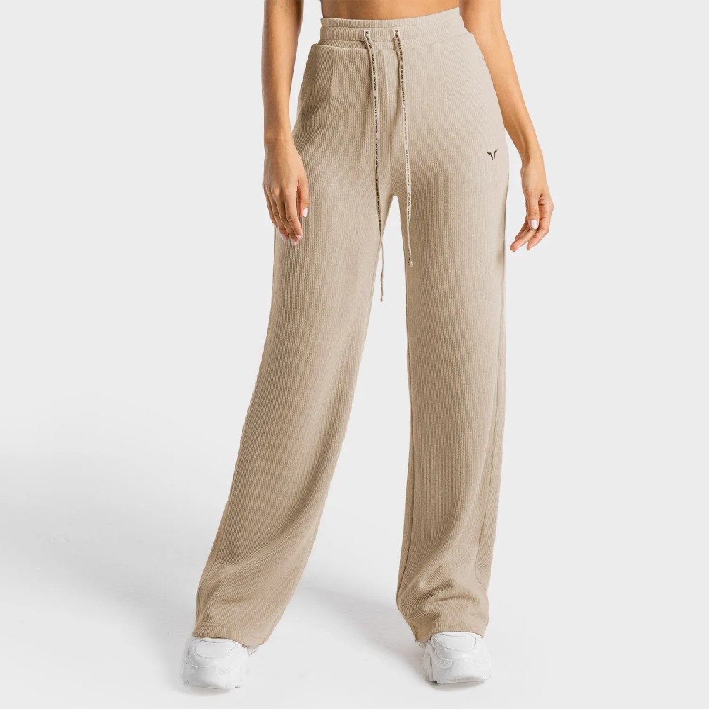LUXE WIDE LEG PANTS – STONE