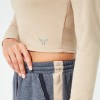 RETROGRADE NOTCHED CROP TOP - COBBLESTONE MARL