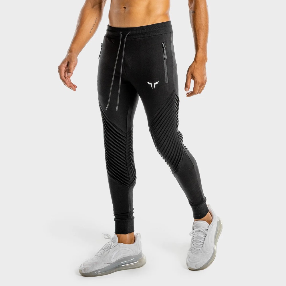 STATEMENT RIBBED JOGGERS – BLACK