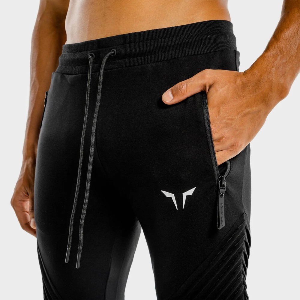 STATEMENT RIBBED JOGGERS – BLACK