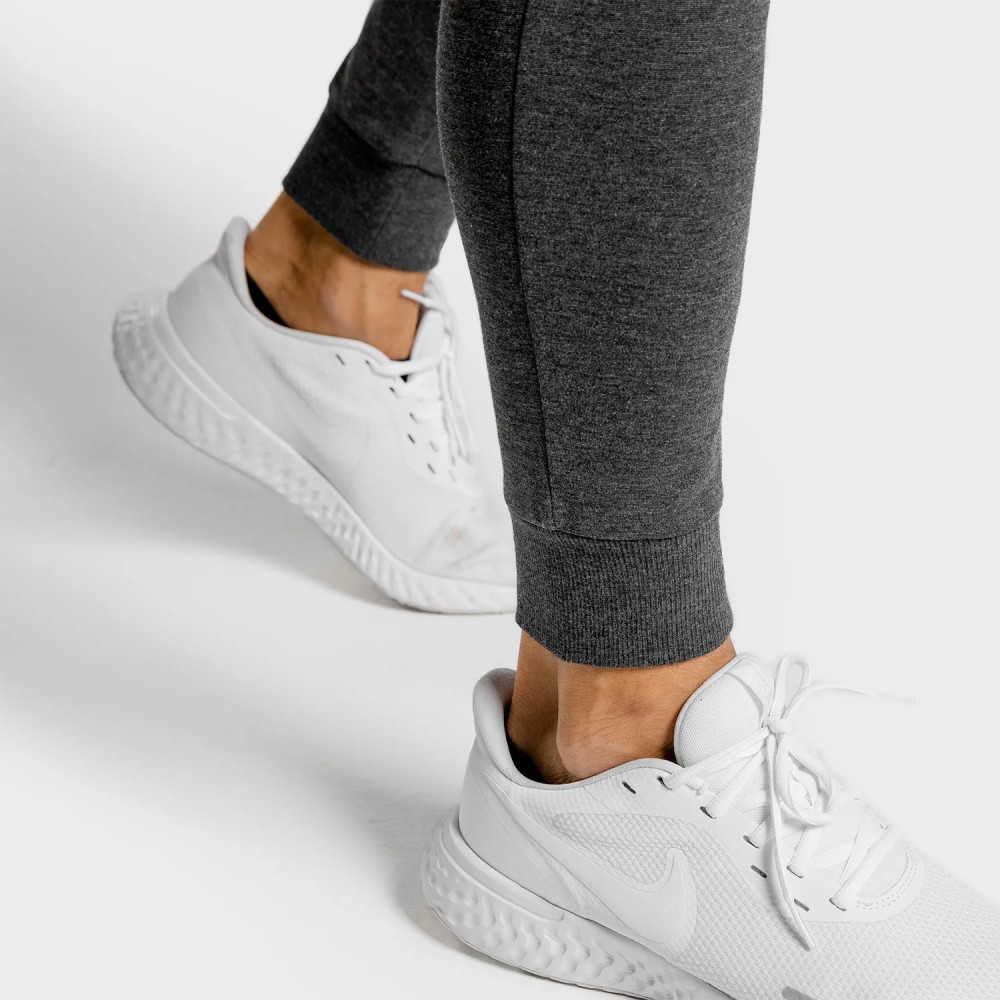 STATEMENT RIBBED JOGGERS – MELANGE GREY