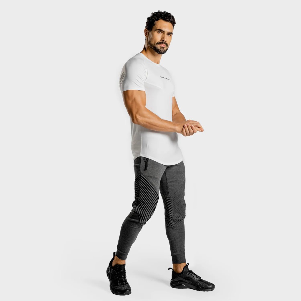 STATEMENT RIBBED JOGGERS – MELANGE GREY