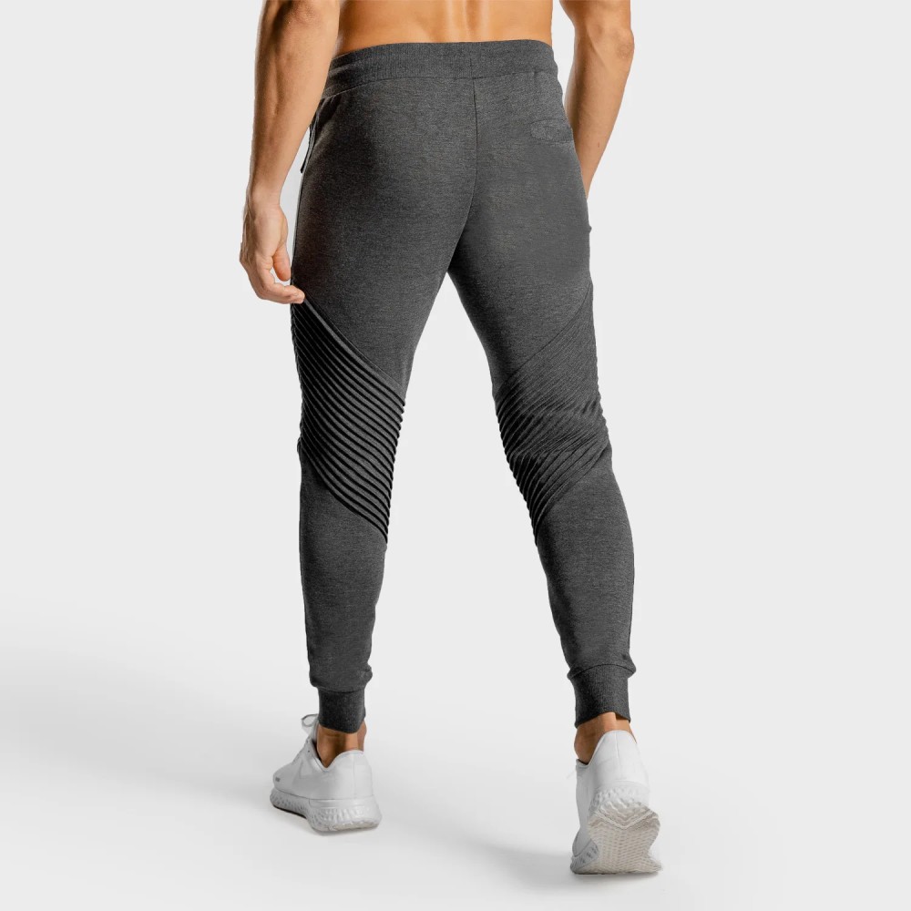 STATEMENT RIBBED JOGGERS – MELANGE GREY