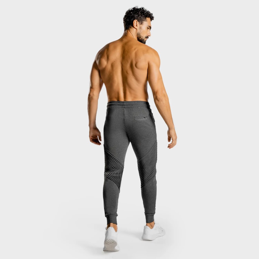 STATEMENT RIBBED JOGGERS – MELANGE GREY