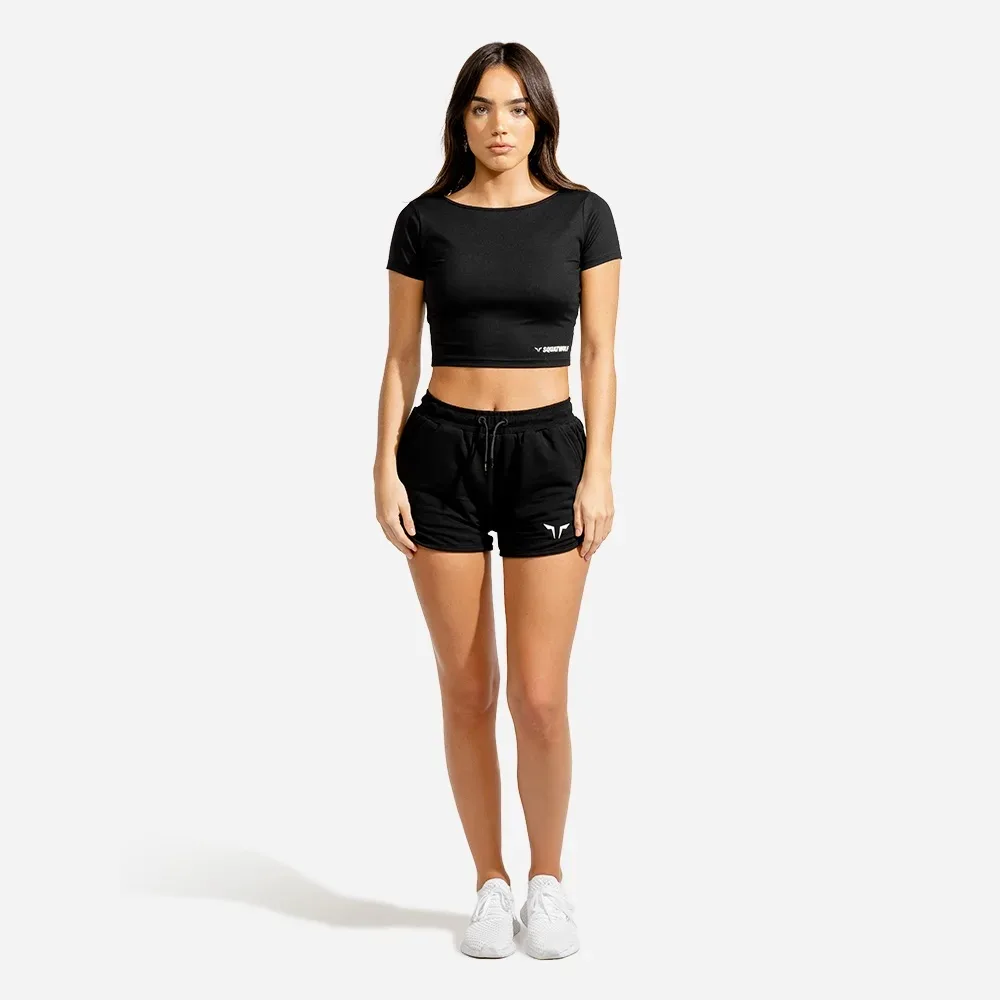 WARRIOR CROP TEE – BLACK