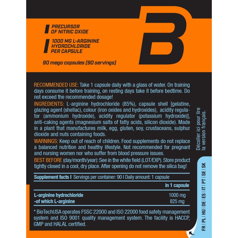 L-Arginine 90caps (BIOTECH USA)