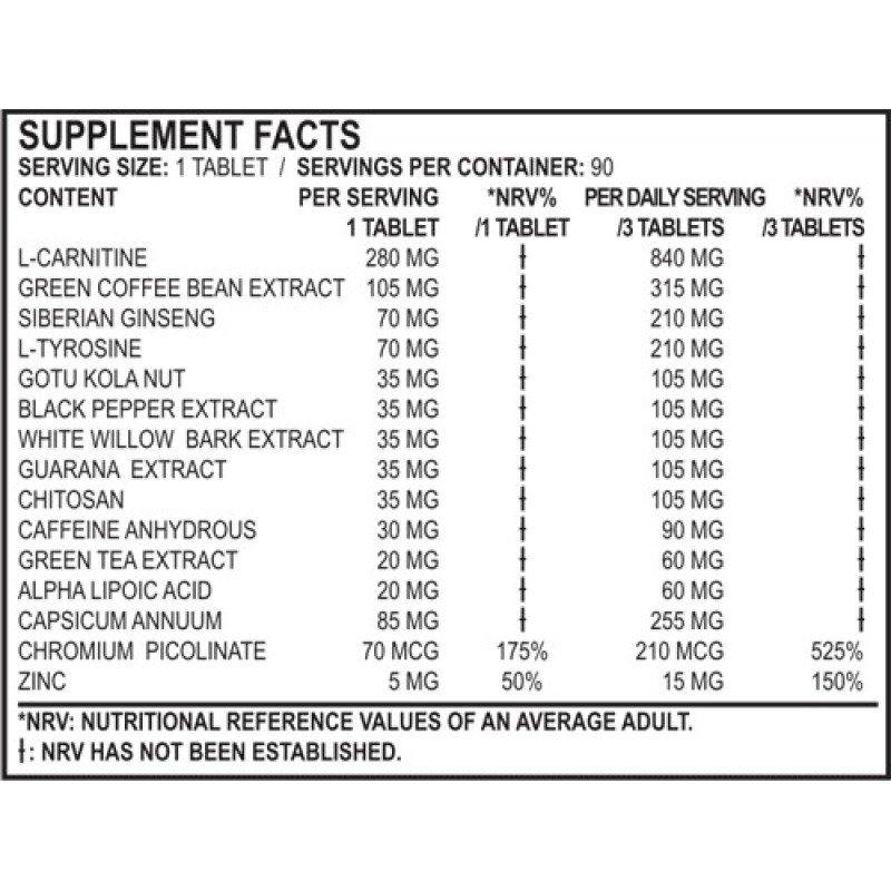 Fat Burner Xtreme 90tabs (TRUE NUTRITION)