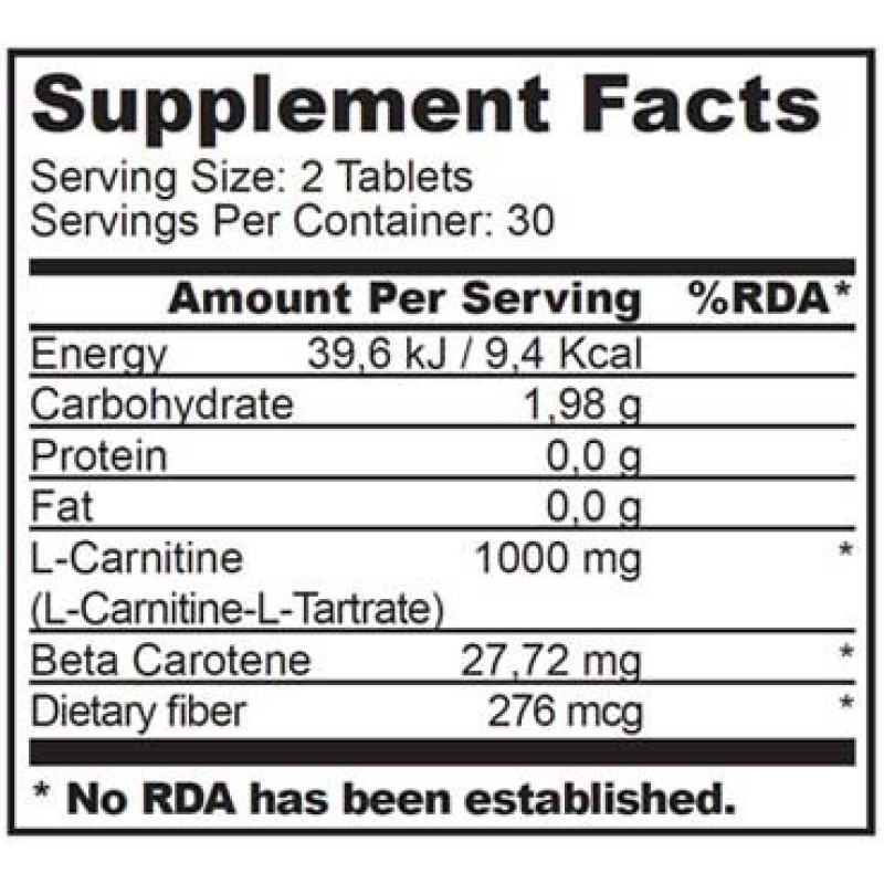 L-Carnitine 1000mg 30tabs (BIOTECH USA)