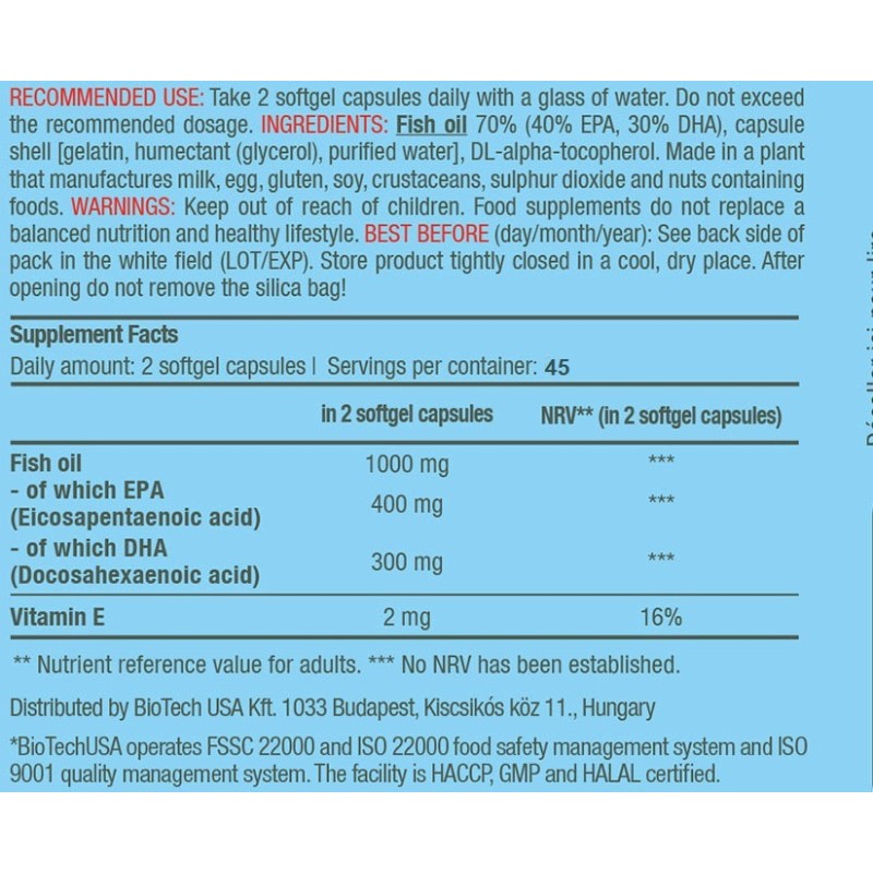 Mega Omega 3 90softgels (BIOTECH USA)