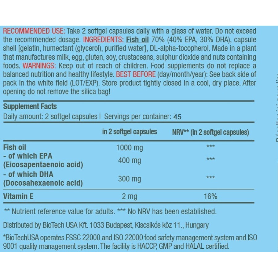 Mega Omega 3 90softgels (BIOTECH USA)