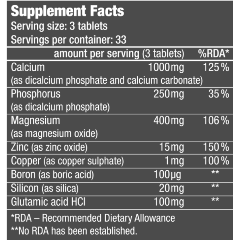 Calcium Zinc Magnesium 100tabs (BIOTECH USA)