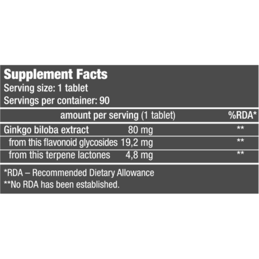 Ginkgo Biloba 90 tabs (BIOTECH USA)