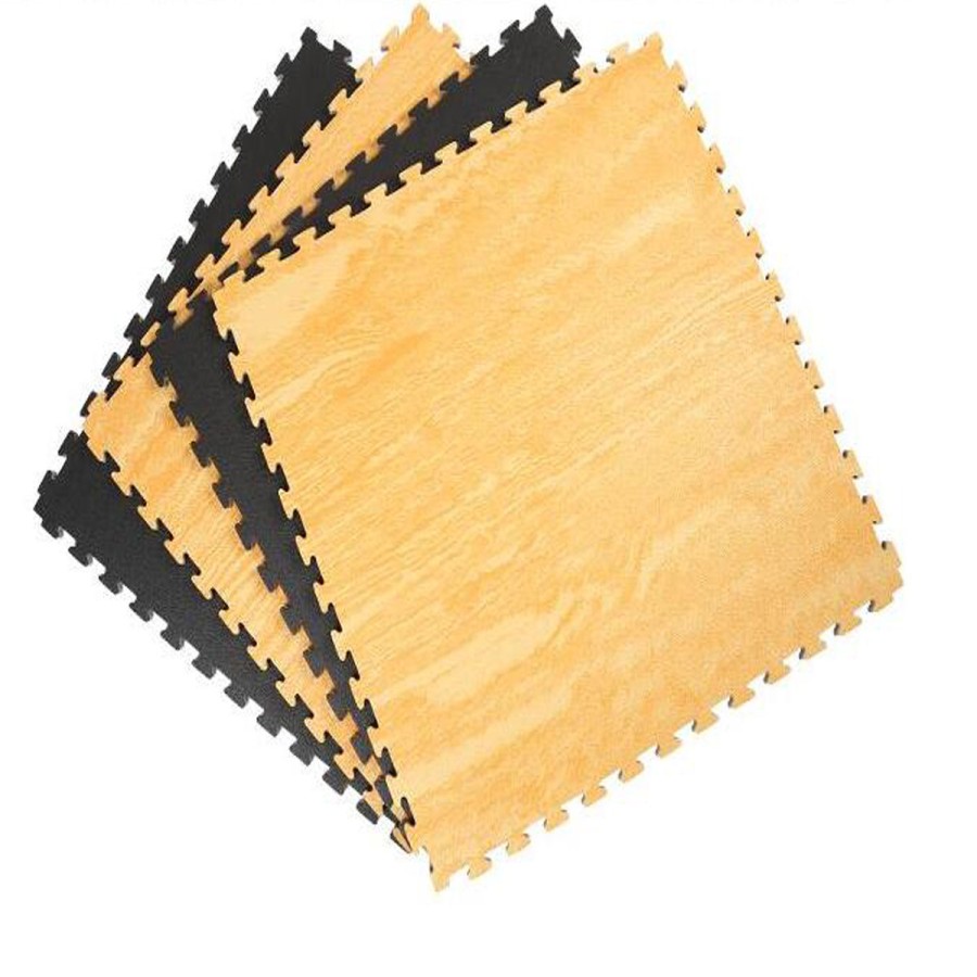 VIKING Επαγγελματικό Δάπεδο Ασφαλείας EVA, πάχους 2.5 εκ. Puzzle (Μαυρ/Ξυλ)