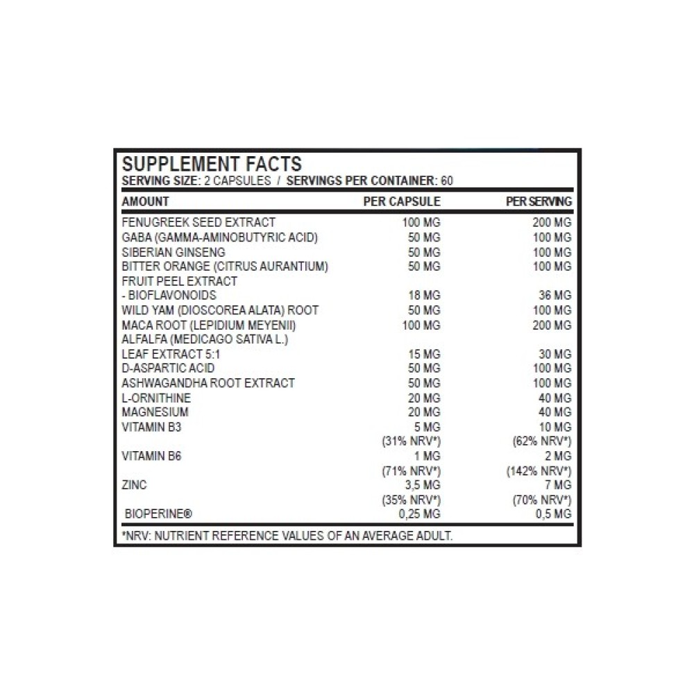 Natural Testo Booster 120caps (TRUE NUTRITION)