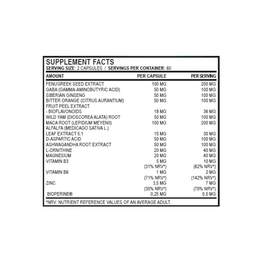 Natural Testo Booster 120caps (TRUE NUTRITION)
