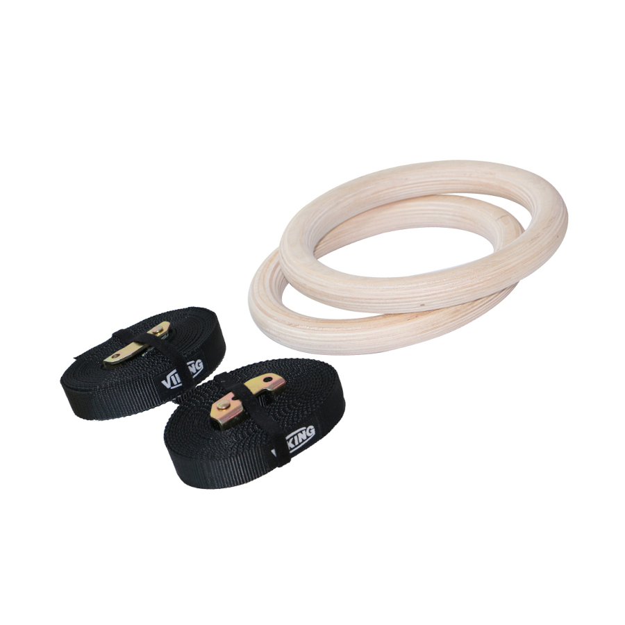 Viking C-927 Κρίκοι Γυμναστικής Ξύλινοι Με Ιμάντες