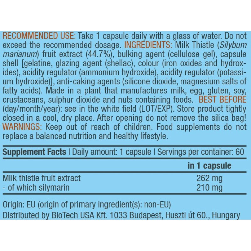Milk Thistle 60caps (BIOTECH USA)