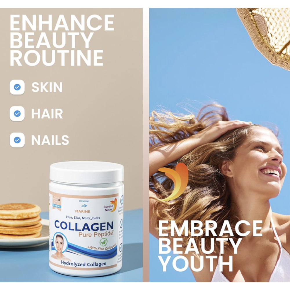 Fish Collagen Powder 300gr 10.000mg (SWEDISH NUTRA)